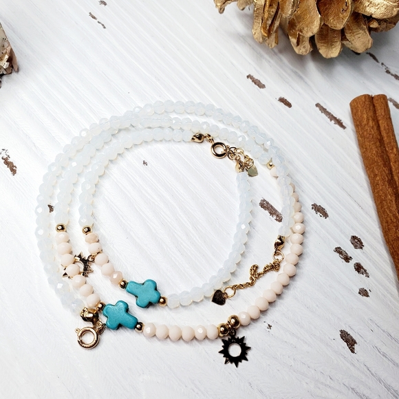 Czech Crystal necklace and bracelet set - Picture 2 of 6